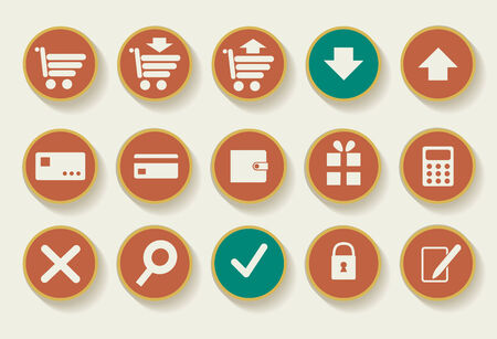 Set of shopping iconsのイラスト素材