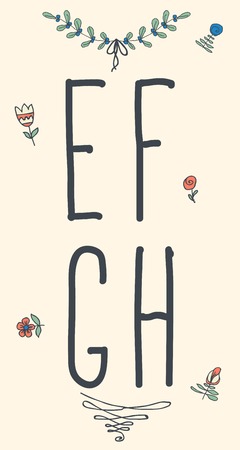 Hand drawn sketch alphabet. Handwritten font. Isolated in white background. Letters, uppercaseのイラスト素材