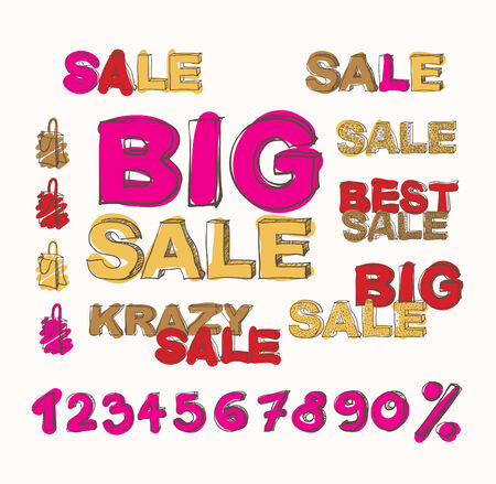 vector illustration of big sale poster with different elementのイラスト素材