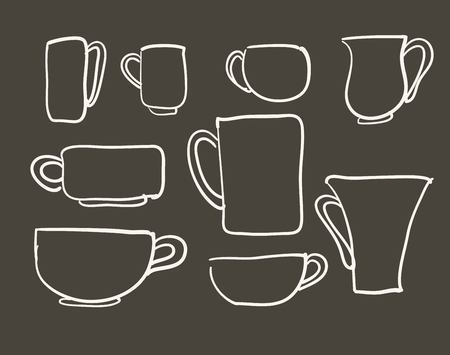 Set of coffee cups illustrationのイラスト素材