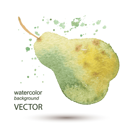 Abstract vector pear watercolor textured hand painted backgroundのイラスト素材