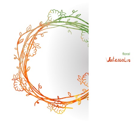 Floral vintage background. Watercolor flowers. vector illustrationのイラスト素材