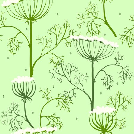 Elegance Seamless pattern with flowers, vector floral illustration in vintage style, Ukraine, dillのイラスト素材