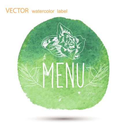 Raw vegan badges. Vector hand drawn labels. calligraphy watercolorのイラスト素材