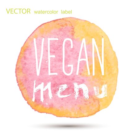 Raw vegan badges. Vector hand drawn labels. calligraphy watercolorのイラスト素材