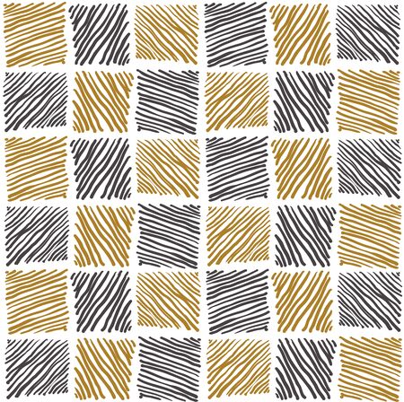 Abstract geometric hand drawn strokes seamless pattern.のイラスト素材