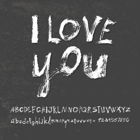 Ilove you hand lettering, handmade calligraphy, vectorのイラスト素材
