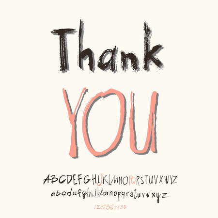 Thank you hand lettering, handmade calligraphy, vectorのイラスト素材