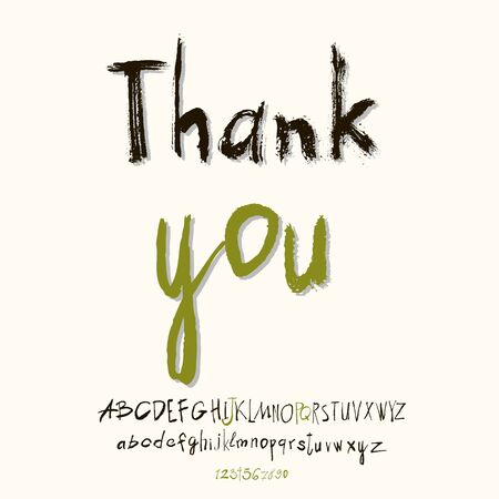 Thank you hand lettering, handmade calligraphy, vectorのイラスト素材