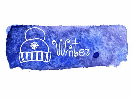 Beautiful vector watercolor snowflakes for winter designのイラスト素材
