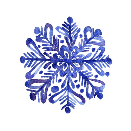 Beautiful vector watercolor snowflakes for winter designのイラスト素材