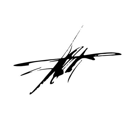 Vector Brush Stroke. Grunge Ink pen. Distressed quill. Black Modern Textured pen Stroke.のイラスト素材