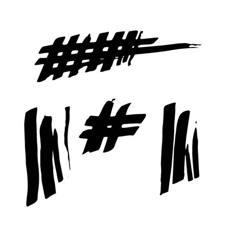 Grunge Ink pen Stroke setのイラスト素材