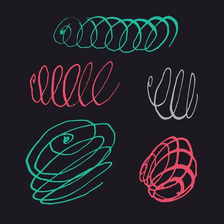 Grunge Ink pen Stroke setのイラスト素材