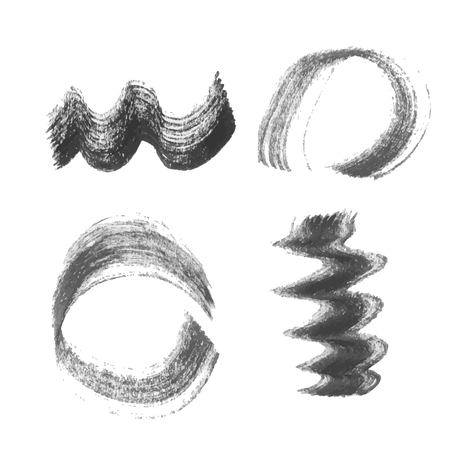 Grunge Vector Distressed Modern Textured Brush Stroke Dry Brush Stroke. Grunge Ink pen. Distressed quill. Black Modern Textured pen Stroke.のイラスト素材