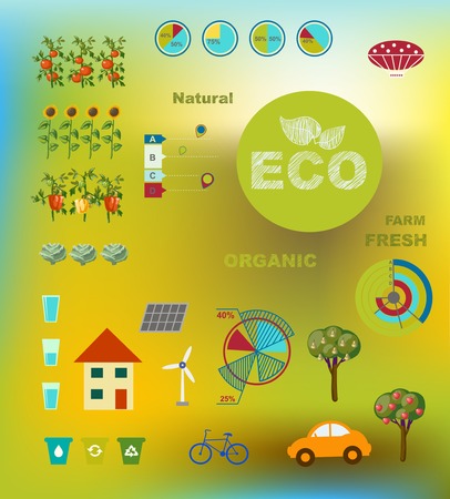 illustration of ecologically friendly infographicsのイラスト素材