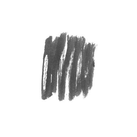 Vector Brush Stroke. Grunge Ink pen. Distressed quill. Black Modern Textured pen Stroke. Curls of a spiral drawn with ink by a sharp featherのイラスト素材