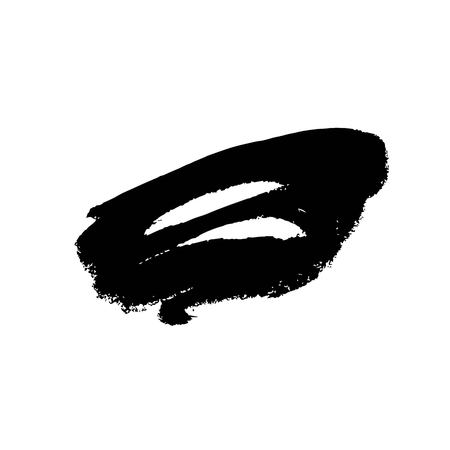 Vector Brush Stroke. Grunge Ink pen. Distressed quill. Black Modern Textured pen Stroke. Curls of a spiral drawn with ink by a sharp featherのイラスト素材