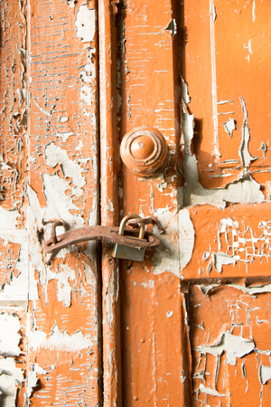 brebbia abstract rusty brown knocker in a door curch closedの写真素材