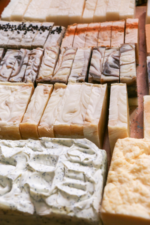 Bars of natural organic soapの写真素材