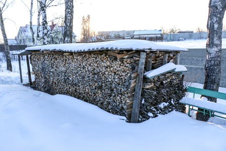 the firewood combined for a furnace kindlingの写真素材