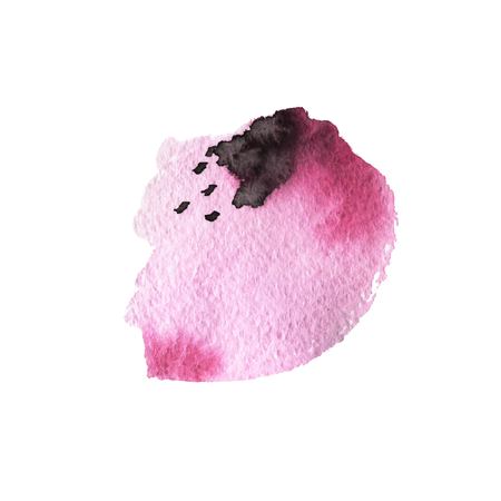 Vector Brush Stroke. Grunge Ink pen. Distressed quill. Black Modern Textured pen Stroke. Curls of a spiral drawn with ink by a sharp featherのイラスト素材