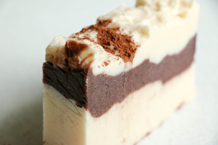 Miscellaneous handmade soap on a white background, Multicolored natural eco-friendly product, Beauty and health, zero waste.の写真素材