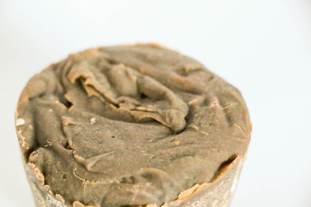 Bars of natural organic soap on white background. Handmade soap making. Spa products and skin care...