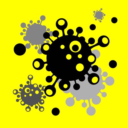 MERS Corona Virus icon shape. biological hazard risk   symbol. Contamination epidemic virus danger sign. vector illustration image. Isolated Covid-19のイラスト素材