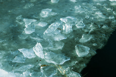 snow and ice texture closeup shallow dof with copy spase, ice crystals for backround pattern frozen...