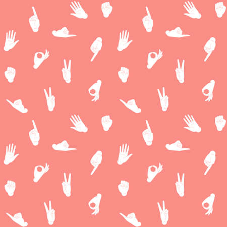 Seamles pattern of hands gesturesのイラスト素材