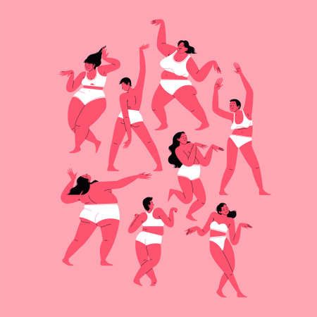 Body positivity conceptのイラスト素材