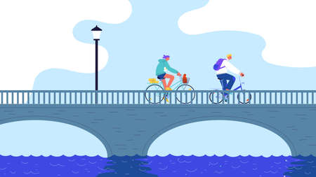 Romantic bike rideのイラスト素材