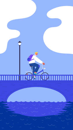 Folding bike tripのイラスト素材