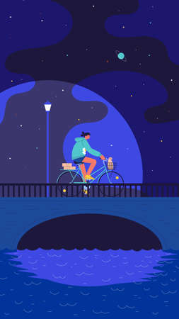 Night bike rideのイラスト素材