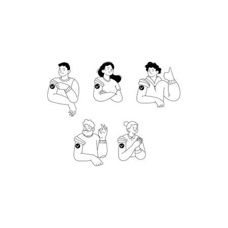 Men and women vaccinatedのイラスト素材