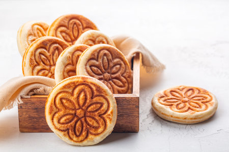 Tigelle or Crescentine, crescente. Thin round breads from the Emilia-Romagna, Northern Italy food....