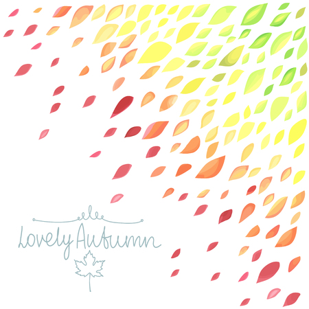 Autumn. A rain of colored leaves.のイラスト素材