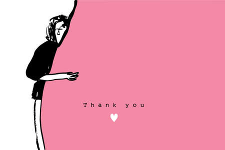 Peeping Ink Girl made in vectorのイラスト素材