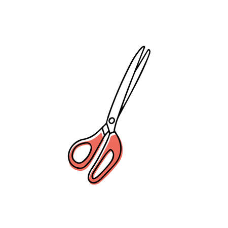Scissors isolated on a white background. vector illustration. line art.のイラスト素材