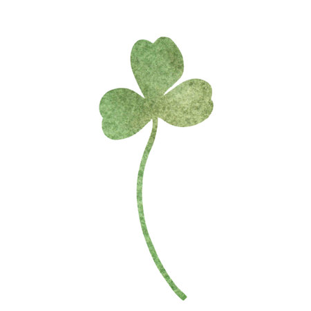 Watercolor clover leaf isolated on whiteの写真素材