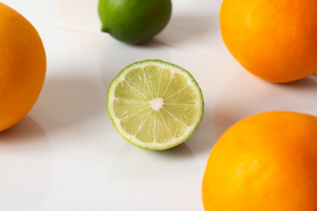 lime on white background close-upの写真素材