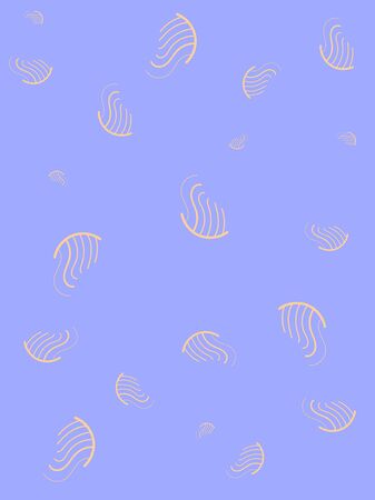 Abstract blue background with decorative orange jellyfish illustrationのイラスト素材