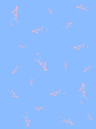 Abstract blue background with decorative pink leaves illustrationのイラスト素材