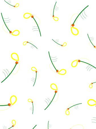 Abstract white background with minimalism decorative flowers illustrationのイラスト素材