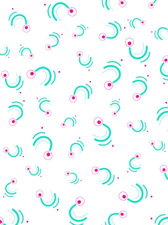 Abstract white background with stylized green flowers illustrationのイラスト素材