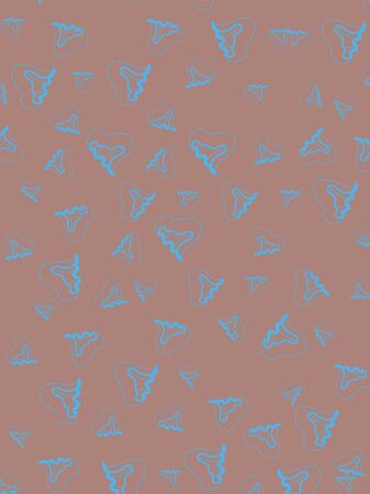 Abstract brown background with a blue pattern like a jellyfishのイラスト素材