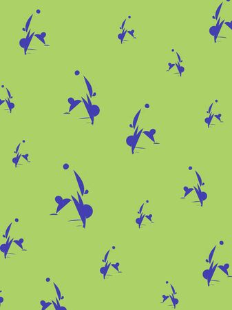 Abstract green linear background in the form of figures in blue, illustrationのイラスト素材