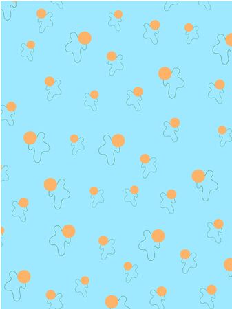 Abstract blue background with an orange pattern similar to menのイラスト素材