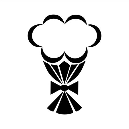 Bouquet of flowers. Vector logo, sign. Abstract bouquet wrapped. Vector illustration.のイラスト素材